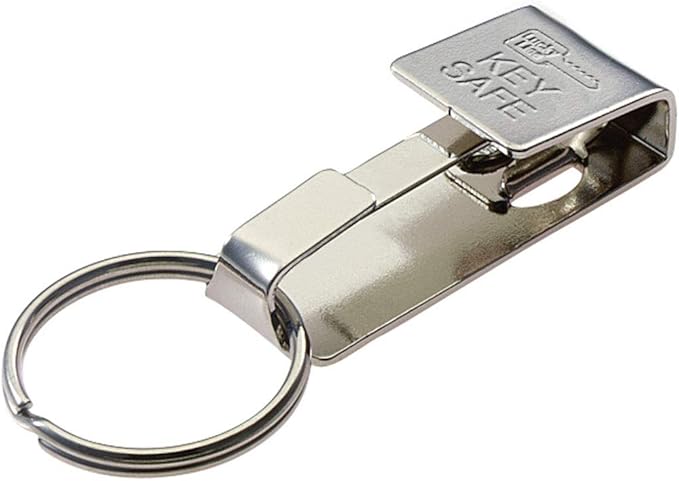 Lucky Line Key Safe Belt Key Ring Holder Slip-On, 2” Wide Belt- Heavy Duty Belt Key Clip, Key Chain, 5 Pack (476005), Silver