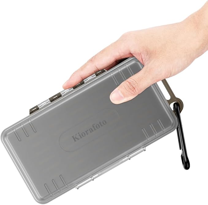 Kiorafoto Memory Card Case for SD Cards,40 Slots Durable Water-Resistant SD Card Holder Case for 40 SD SDHC SDXC Cfexpress Type A PSV PS Vita Camera Memory Cards Storage Organizer - Transparent