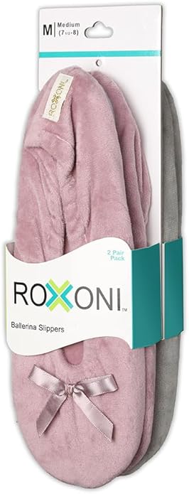 Women's Terry Classic Cotton & Velour Ballerina Slippers (Pack of 2)
