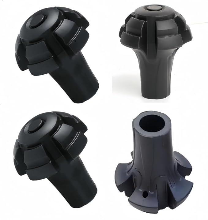 Walking Stick Tips Rubber 4pcs Trekking Pole Tips Replacement- Rubber Feet for Hiking Poles, Walking Sticks, Trekking Poles | Rubber Tip for Walking Sticks Hiking Trekking Poles Boot Tips Rubber Feet