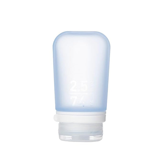 humangear GoToob+ (Medium) | Refillable Silicone Travel Bottle | Locking Lid | Food-Safe Material | Blue, Medium (2.5 fl.oz.; 74ml)