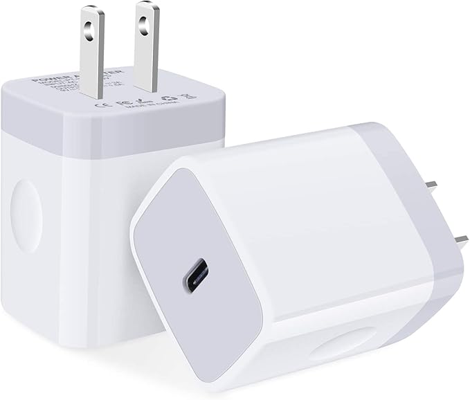 USB C Fast Charger,20W 2 Pack PD Charging Block Type C Wall Charger Power Adapter Base Box Compatible