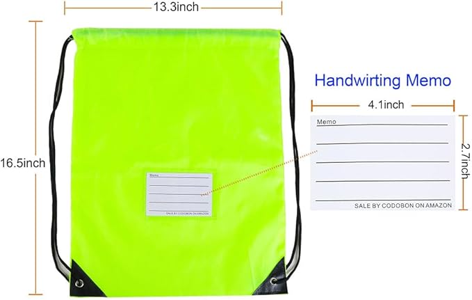 40 Pcs Drawstring Bags,Bulk Draw String Backpack, DIY Gym Sports Cinch Bag Sackpack for Women Men, Fluorescent Green