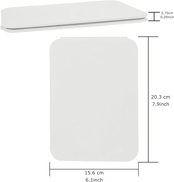 Makeup Mirror, 6x8 Inches Portable PU Leather Mirror, Folding Desktop Vanity Mirror with Adjustable Stand for Vanity Table, Office, Travel (M, White)