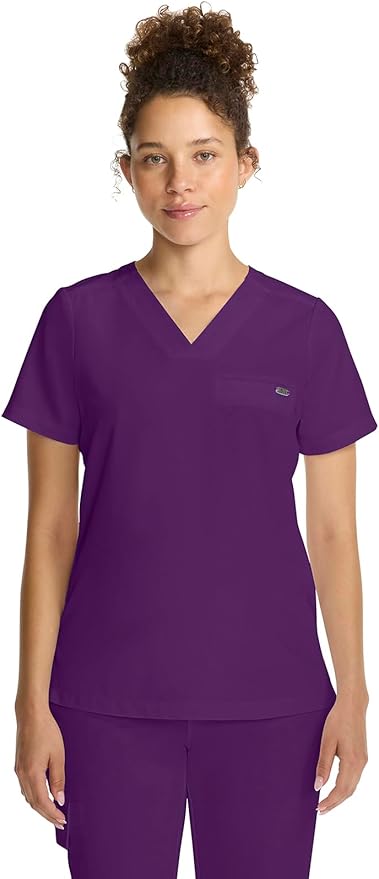 Healing Hands Women's Tops V-Neck Scrub Top Tuck-in with Welt Chest Pocket HH755