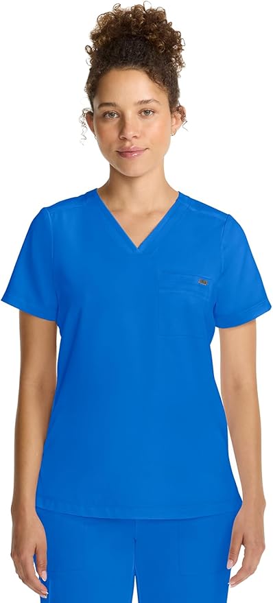 Healing Hands Women's Tops V-Neck Scrub Top Tuck-in with Welt Chest Pocket HH755