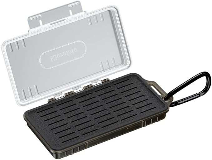 Kiorafoto Memory Card Case for SD Cards,40 Slots Durable Water-Resistant SD Card Holder Case for 40 SD SDHC SDXC Cfexpress Type A PSV PS Vita Camera Memory Cards Storage Organizer - Transparent