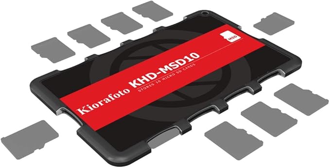 Kiorafoto KHD-MSD10 Easy Carry 10 Slots Slim Credit Card Size Lightweight Portable TF MSD Microsd Memory Card Case Storage Keeper Holder for 10 TF MSD Microsd Microsdhc Microsdxc Memory Cards Oganizer