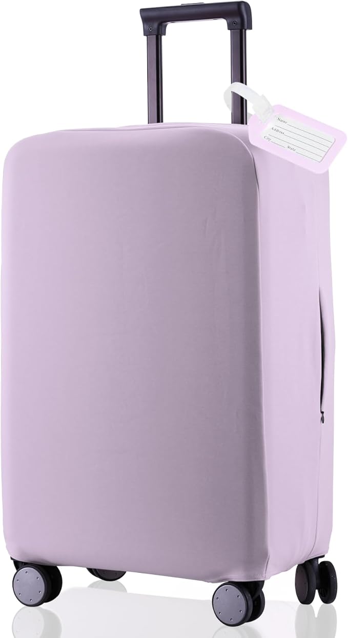 Travel Luggage Cover - Scratch-Resistant Fit 19-31 Inch, Lavender Purple, 2XL (30-31 inch)