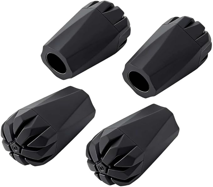 Walking Stick Tips Rubber 4pcs Trekking Pole Tips Replacement- Rubber Feet for Hiking Poles, Walking Sticks, Trekking Poles | Rubber Tip for Walking Sticks Hiking Trekking Poles Boot Tips Rubber Feet