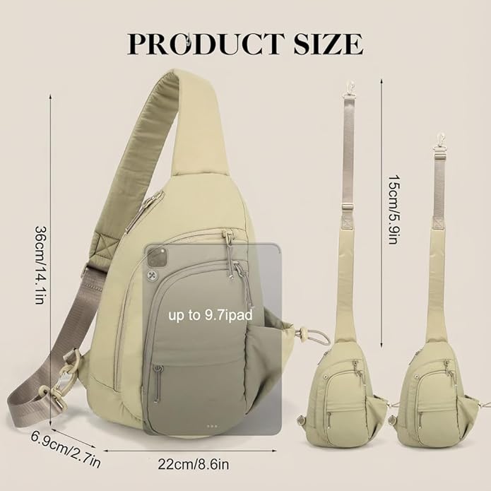 Sling Bag for Women, Anti-Theft RFID Nylon Crossbody Purse with Adjustable Strap for Travel & Shopping