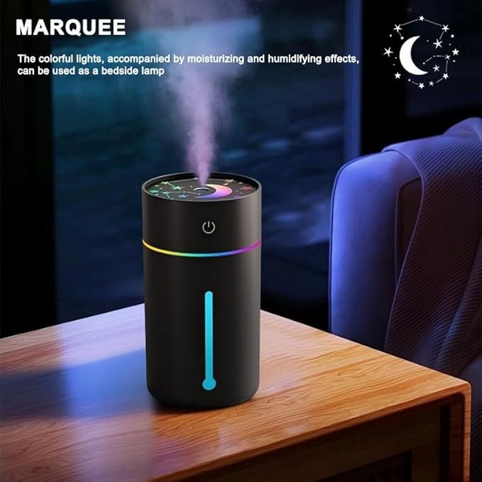 Minhe USB Portable For Mini Humidifier 320ML With Quiet Operation And Dual Spray Modes Featuring LED Night Light For Office, Bedroom, And Travel(Purple)