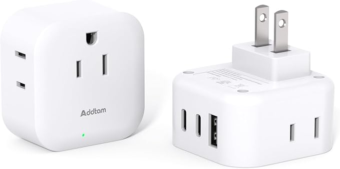 2 Pack US to Japan Plug Adapter, Japan Power Travel Adpter with 3 Outlets 3 USB Ports(2 USB C), Type A Travel Power Converter Plug Adaptor for USA to Japanese China Canada Mexico Philippines Peru