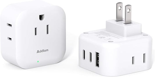 2 Pack US to Japan Plug Adapter, Japan Power Travel Adpter with 3 Outlets 3 USB Ports(2 USB C), Type A Travel Power Converter Plug Adaptor for USA to Japanese China Canada Mexico Philippines Peru