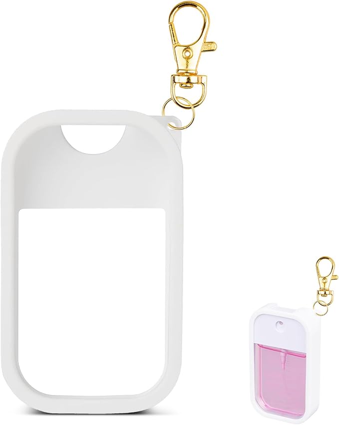 VANEST Silicone Case Compatible with Touchland Hand Sanitizer Spray, Protective Case with Keychain for Spray 1 fl oz