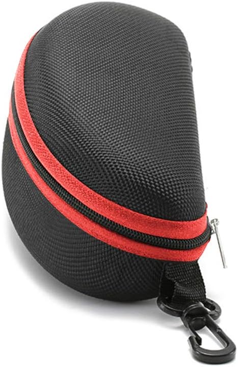 3 Pack Zipper Shell Eyeglasses and Sunglasses Case with Plastic Carabiner Hook