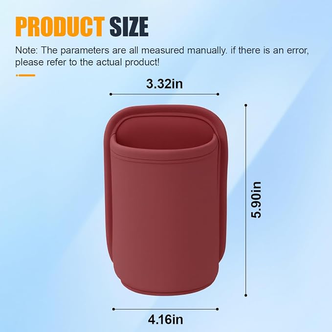 YoRise Leather Car Cup Holder, Scratch-Resistant Clip-On Auto Door Beverage Holders, Universal Hanging Vehicle Back Seat Drink Pocket Organizer for Soda Cans, Water Bottles, Coffee (Red)