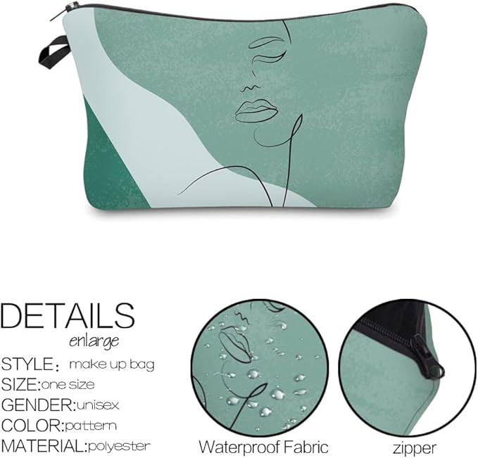 Deanfun Makeup Case Small, Cosmetic Zipper Bag Waterproof for Purse Mini, Women Cute Traveling Accessories Pouch for Ladies Thanksgiving Christmas Gifts(D2-55882)