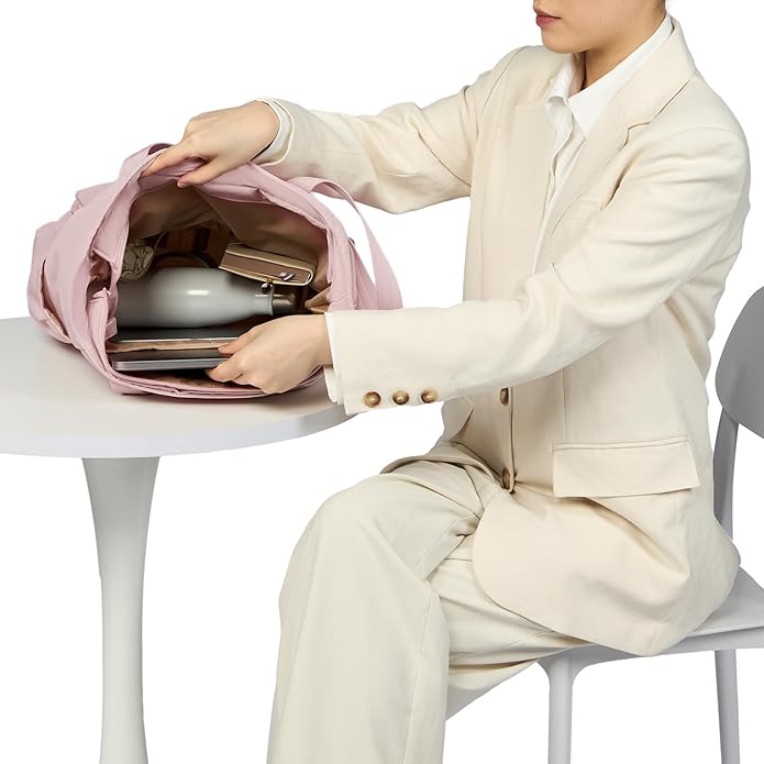 NISHEL Travel Puffy Tote Bag For Women, Ultra-Lightweight Large Tote Purse For Office Day And a Short Weekend Getaway