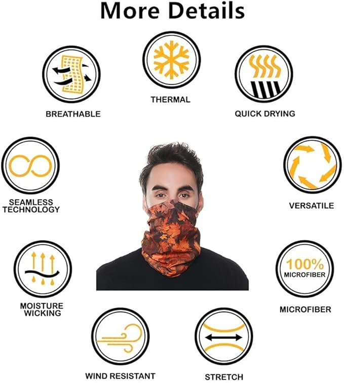 VANCROWN Headband Neck Gaiter Head Wrap Headwear Face Mask Magic Scarf Bandana for Men and Women