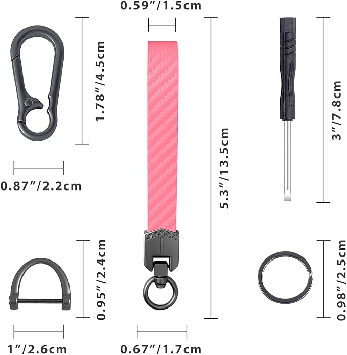 OHKYOOT Leather Car Keychain,Carabiner Clip Key Fob Keychain for Home Car Keys Women Men