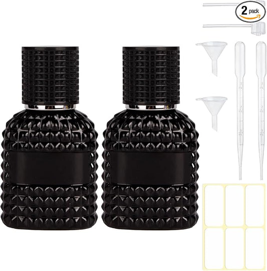 2 Pack Refillable Spray Perfume Bottles, 30ML Thick Glass Empty Perfume Bottles, Perfume Atomizer Travel Cologne Sprayer Bottles