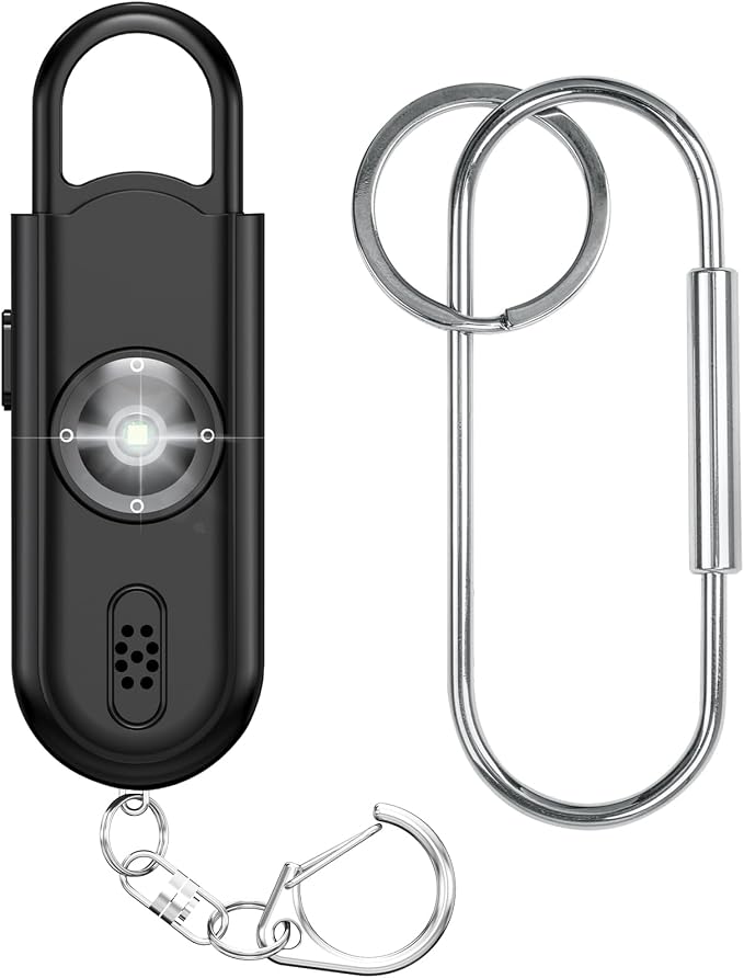Personal Safety Alarm for Women Girls, 130dB Loud Siren + LED Light, Stylish Keychain, Easy-Pull Emergency Self-Defense for Night Safety, Running, Travel, College Students Self Defense Device Gift