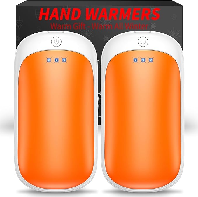 2 Pack Hand Warmers Rechargeable, Portable Electric Hand Warmers Reusable, USB 2 in 1 Handwarmers, Outdoor/Indoor/Warm Gifts for Men Women Kids