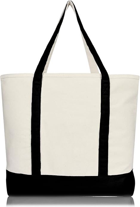 22" Heavy Duty Cotton Canvas Tote Bag (Zippered)
