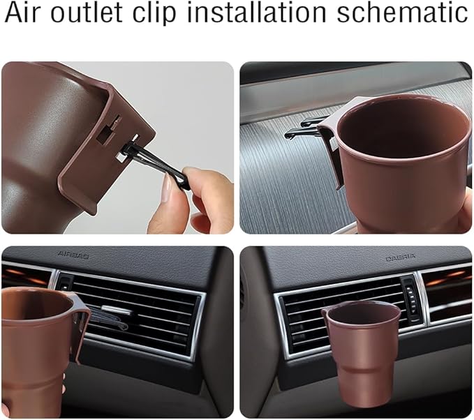 Hanging Cup Holder for Car Air Vents/Windows,Multi-Function Car Cup Holder Organizer/Car Trash Can,Universal Car Window Cup Holders with 2 Hooks Fits Most Cup Types (Black)