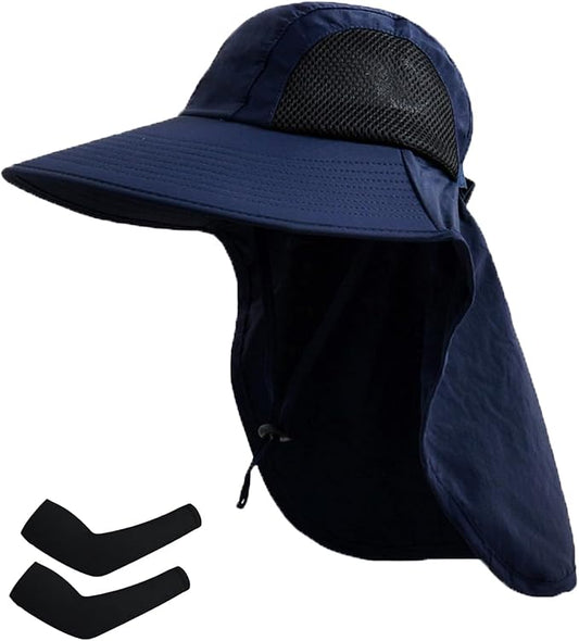 Sun Hat for Men Women with Neck Flap,UPF 50+ UV Protective Hiking Fishing Hats,Wide Brim Sun Hat for Women&Men