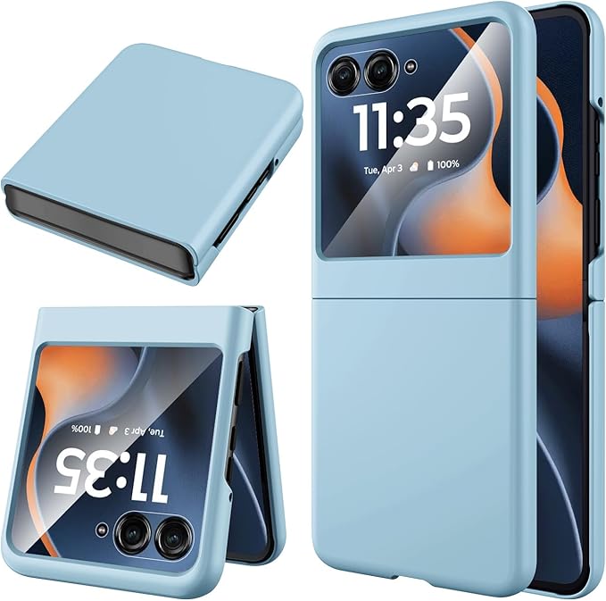Miimall Slim for Motorola Razr 2025 Case with Screen Protector,[Military Grade Shockproof][Camera Protection] Drop-Proof Nonslip Rugged Lightweight Grip Girl Cover,Thinnest Razor Phone Case 2025,Blue