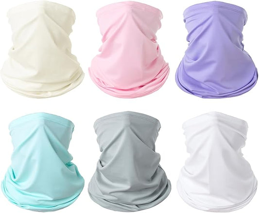 6 Pieces Summer Face Cover Scarf Mens Neck Gaiter For Men Women UV Protection Face Breathable Sun Protection Cycling Running