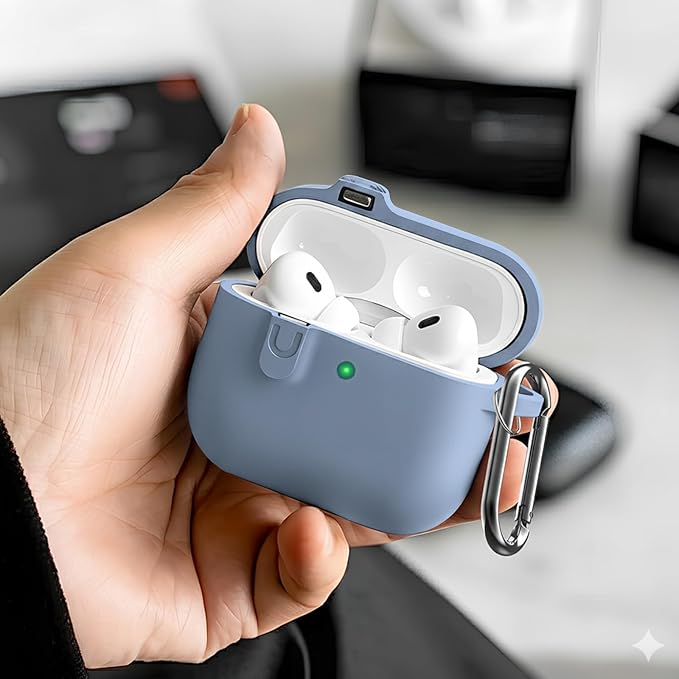 for Airpods 4th Case Cover,Come with Cleaner Kit,Soft Skin Silicone Case Cover with Keychain,Full Protective Case for Men and Women,Compatible with AirPods 4th Generation Case,Magnetic Lilac