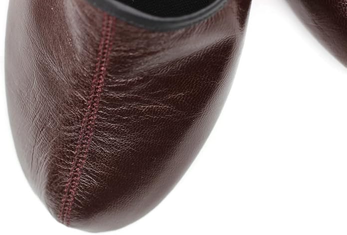 Womens Indoor Leather Slippers Traditional Babouche House Shoes Barefoot Moccasin