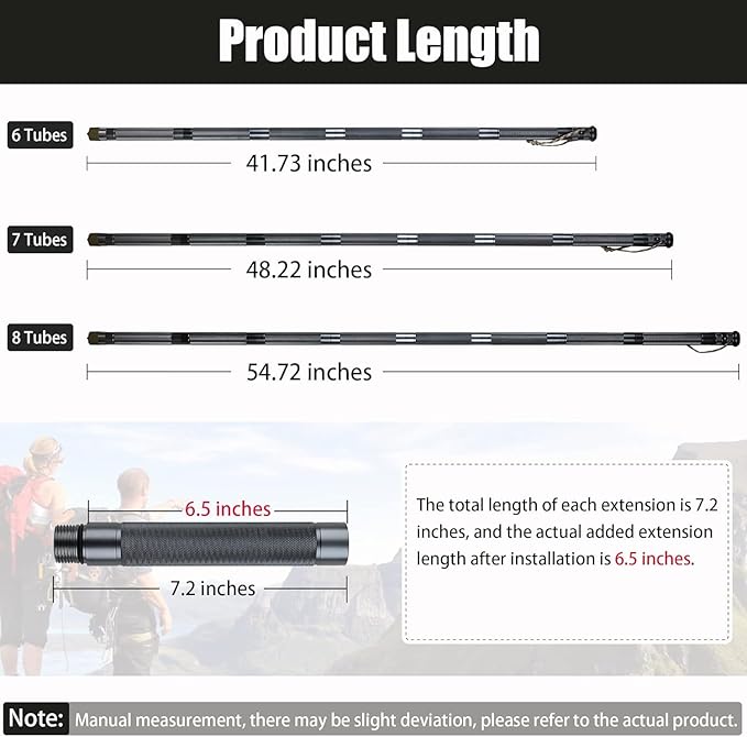 aiGear H2 Survive Tactical Walking Stick Multi Tool – 7-in-1 Survival Hiking Staff, Adjustable Trekking Poles for Men, Outdoor Self Defense Stick for Camping, Hiking & Emergency (Fits 4‘9“ to 6’4”)