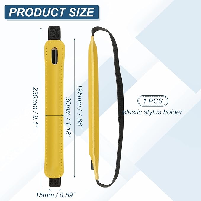 PATIKIL Stylus Holder for Tablet, Universal Pen Sleeve Retractable Stylus Pen Holder Elastic Pencil Pocket Case Protective Pouch for Tablet Case Notebook, Yellow