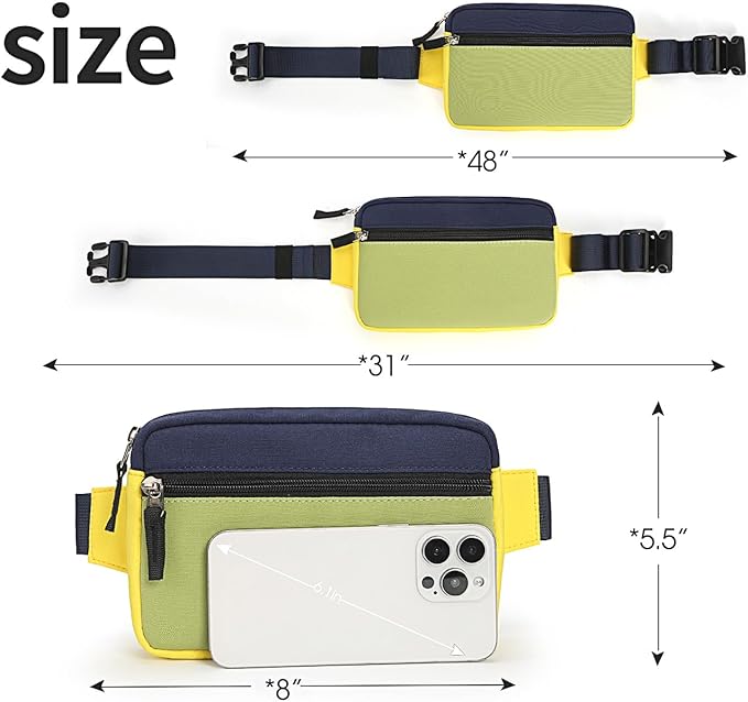 Fanny Pack Birthday Graduation Gifts for 7 8 9 10 11 12 13 Year Old Teen Girls Her Kids, Preppy Cute Trendy Stuff Colorblock Crossbody Bag Adjustable Belt Bags for Travel Essentials