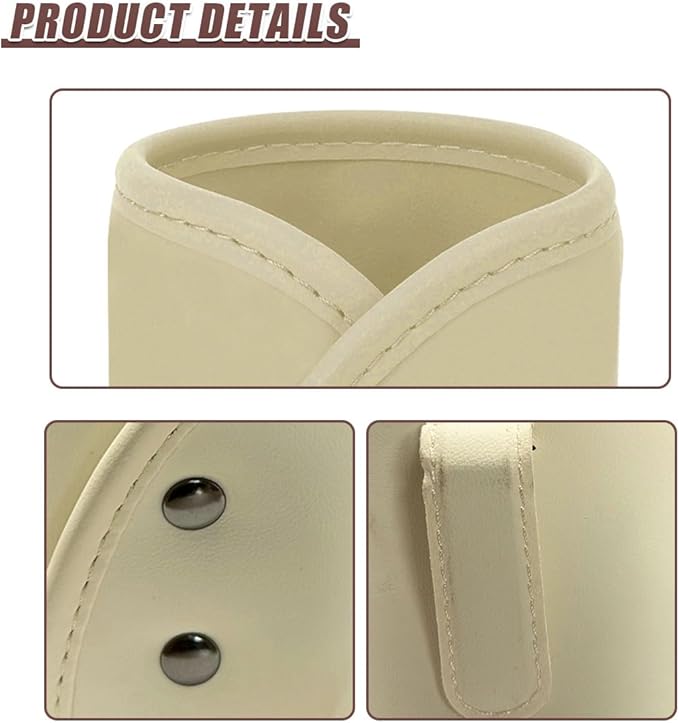 YoRise Car Door Cup Holder, Scratch-Resistant Clip-On Leather Auto Seat Side Water Bottle Holder, Universal Vehicle Interior Hanging Storage Organizer Accessories for Truck Sedan SUV (Beige)
