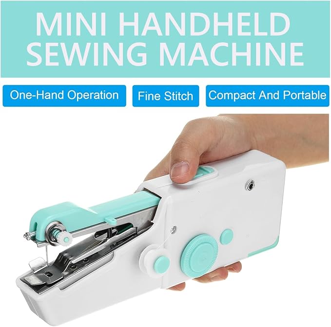 Handheld Sewing Machine for Beginners, Mini Sewing Machine for Quick Stitching with Sewing Kits Suitable for Home,Travel,DIY(Blue)
