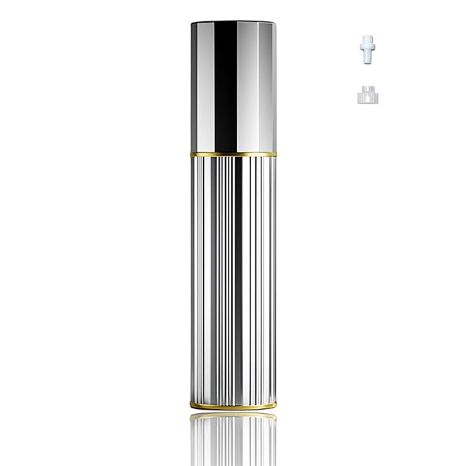 Perfume Travel Refillable Bottle Cologne Portable Atomizer Fragrance Scent Sprayer Pump Fill from Bottom Mini Pocket Size 5ml for Travel Essentials & Best Gift (Silver)