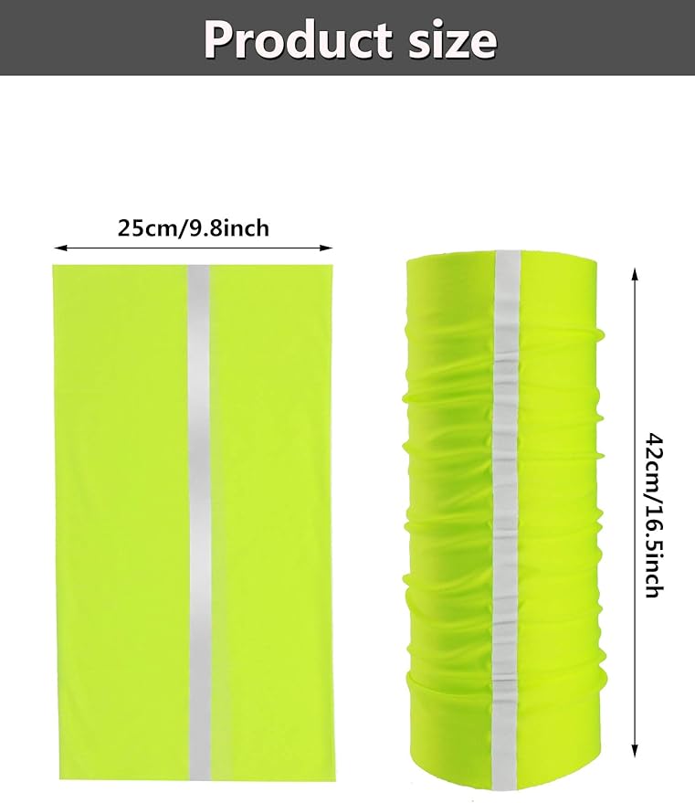 SATINIOR 8 Pcs Neck Gaiter Face Mask, Reflective Summer UV Protection Cooling Scarf Neon Breathable Bandana for Men Women