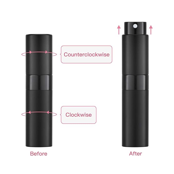 Tekson 8ml Travel Perfume Atomizer Refillable, Mini Cologne Spray Bottle Empty, Small Aftershave Portable Sprayer for Liquid Dispenser(Green)