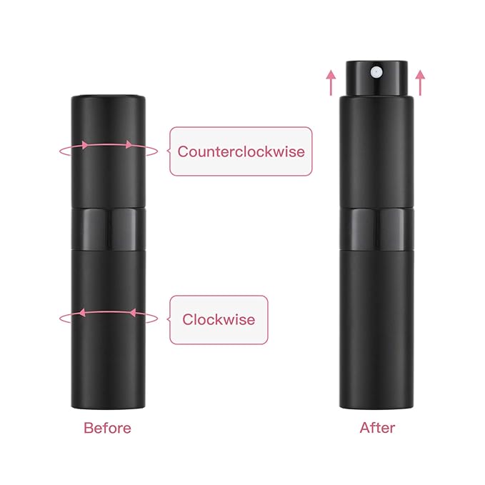 Tekson 10PCS 8ML Perfume Atomizer Travel, Refillable Cologne Containers, Dispenser Spray Empty Bottle for Mini Sprayer Size (black)