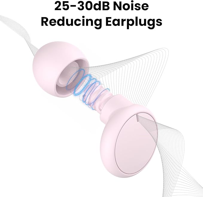 JUSTRVN Earplugs for Sleeping,Reusable Earplugs for Noise Reduction 30dB with Carrying Case,Hearing Protection Ear Plugs for Concert,Focus,Working,Studying&Sound Reduction