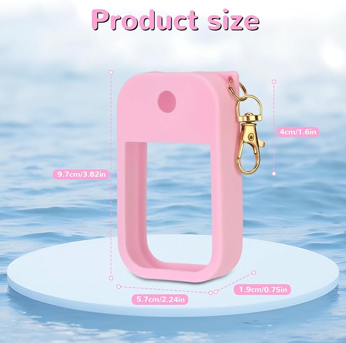 Hand Sanitizer Spray Case Compatible with Touchland Power Mist 1 oz – Silicone Case with Keychain for Touch Land Mist 1 fl oz（30 ml）, Hydrating Hand Sanitizer Accessory for 1 fl oz (Pink, 1 Pack)