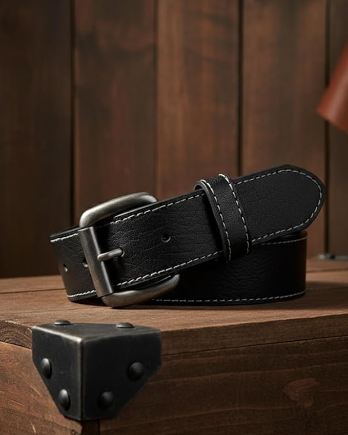 First Mfg Co - Mens Premium Leather Belt With Removable Buckle And Hidden Zipper Money Belt Daily Wear For Pants Perfect Fit