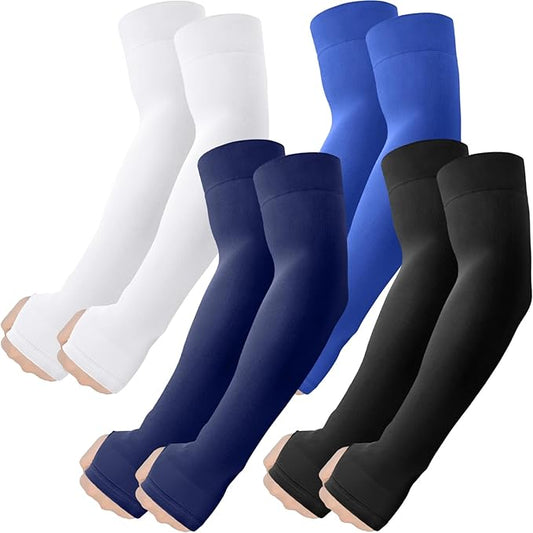 ROXUN Arm Sleeves with Thumb Hole, Cooling UV Sun Protection Compression Tattoo Cover Up for Men/Women