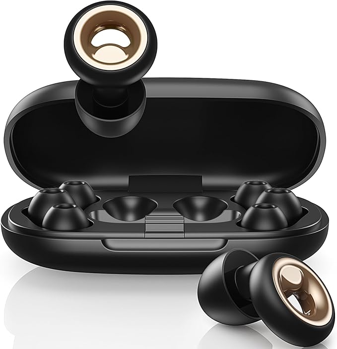 Ear Plugs for Sleeping, 45dB Silicone Ear Plugs for Noise Reduction, Reusable Sleeping Noise Cancelling Earplugs for Snoring, Concert & Shooting Ear Protection with 6 Eartips(Black)