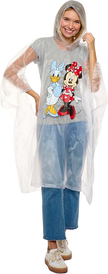 Disney Minnie Mouse Mickey Mouse Pluto Daisy Duck Rain Poncho Hoodie Unisex Adult